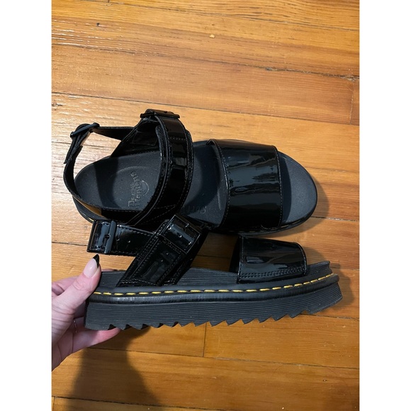 Dr. Martens Shoes - Dr. Martens Voss Patent Leather Sandals, Size 8